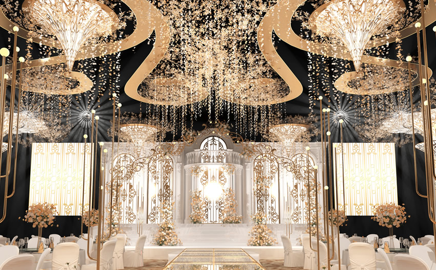 四川花木兰喜事汇金色大厅效果展示